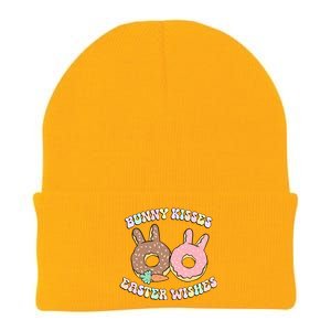 Easter Bunny Wishes Donuts Rabbit Carrot Retro Groovy Gift Knit Cap Winter Beanie