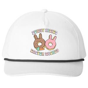 Easter Bunny Wishes Donuts Rabbit Carrot Retro Groovy Gift Snapback Five-Panel Rope Hat