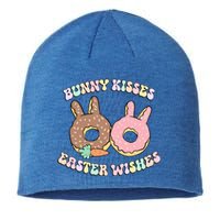 Easter Bunny Wishes Donuts Rabbit Carrot Retro Groovy Gift Sustainable Beanie