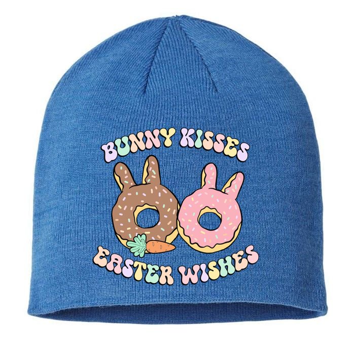 Easter Bunny Wishes Donuts Rabbit Carrot Retro Groovy Gift Sustainable Beanie