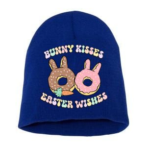 Easter Bunny Wishes Donuts Rabbit Carrot Retro Groovy Gift Short Acrylic Beanie