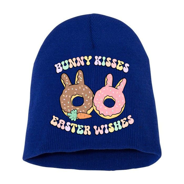 Easter Bunny Wishes Donuts Rabbit Carrot Retro Groovy Gift Short Acrylic Beanie