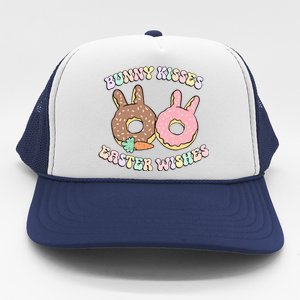 Easter Bunny Wishes Donuts Rabbit Carrot Retro Groovy Gift Trucker Hat