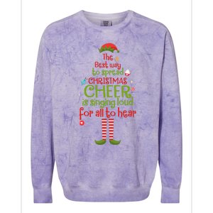 Elf Best Way To Spread Christmas Cheer Is Singing Loud Colorblast Crewneck Sweatshirt