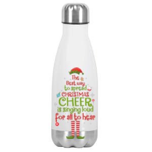 Elf Best Way To Spread Christmas Cheer Is Singing Loud Stainless Steel Insulated Water Bottle