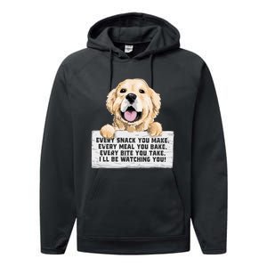 Every Bite You Take I'll Be Watching You Golden Retriever Performance Fleece Hoodie