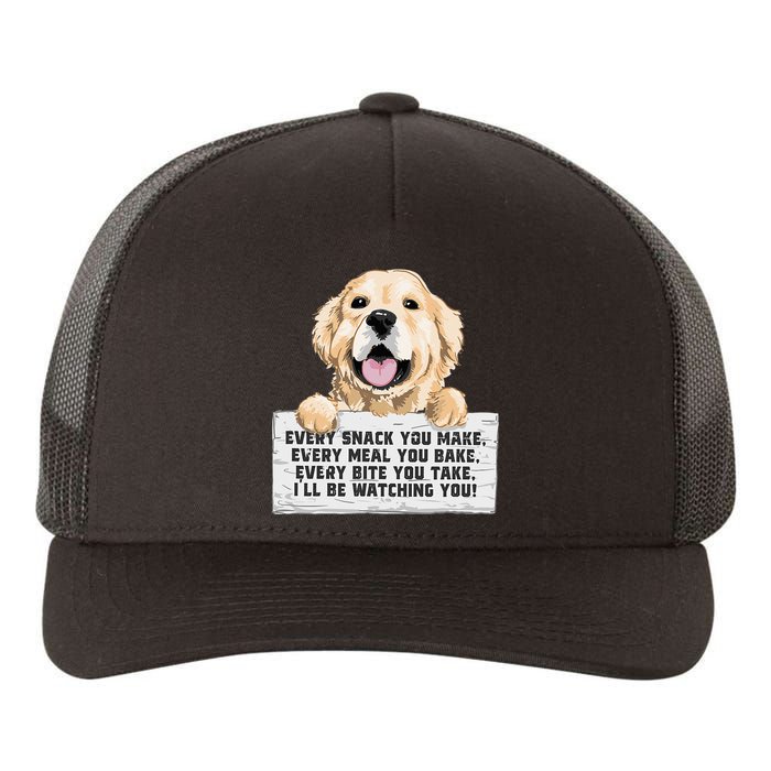 Every Bite You Take I'll Be Watching You Golden Retriever Yupoong Adult 5-Panel Trucker Hat