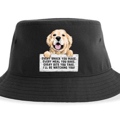 Every Bite You Take I'll Be Watching You Golden Retriever Sustainable Bucket Hat