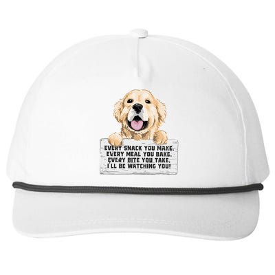 Every Bite You Take I'll Be Watching You Golden Retriever Snapback Five-Panel Rope Hat