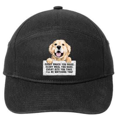 Every Bite You Take I'll Be Watching You Golden Retriever 7-Panel Snapback Hat