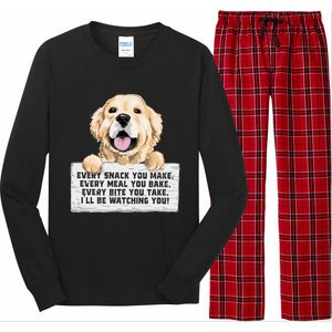 Every Bite You Take I'll Be Watching You Golden Retriever Long Sleeve Pajama Set