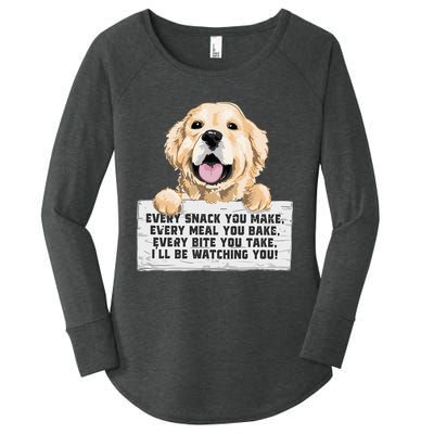 Every Bite You Take I'll Be Watching You Golden Retriever Women's Perfect Tri Tunic Long Sleeve Shirt