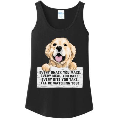 Every Bite You Take I'll Be Watching You Golden Retriever Ladies Essential Tank