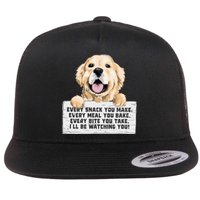 Every Bite You Take I'll Be Watching You Golden Retriever Flat Bill Trucker Hat