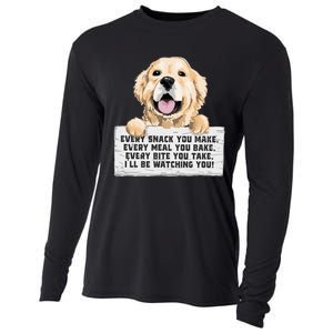 Every Bite You Take I'll Be Watching You Golden Retriever Cooling Performance Long Sleeve Crew