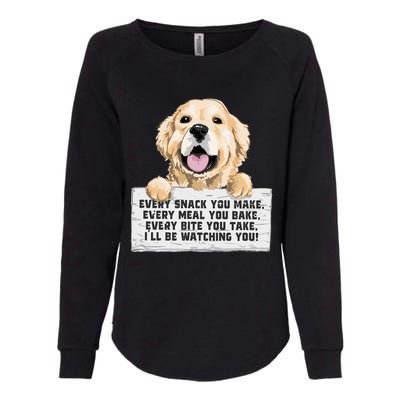 Every Bite You Take I'll Be Watching You Golden Retriever Womens California Wash Sweatshirt