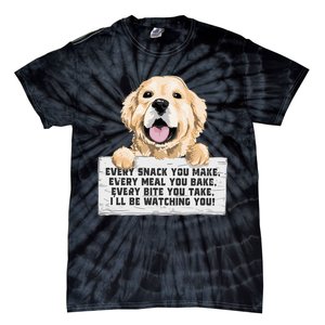 Every Bite You Take I'll Be Watching You Golden Retriever Tie-Dye T-Shirt