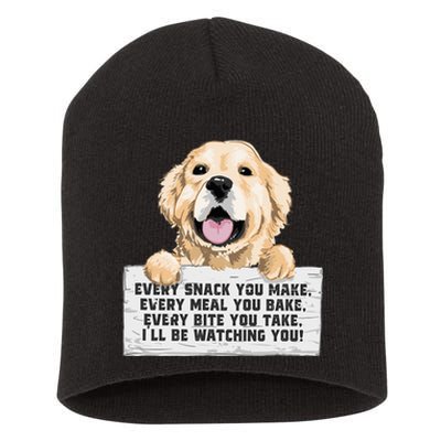 Every Bite You Take I'll Be Watching You Golden Retriever Short Acrylic Beanie