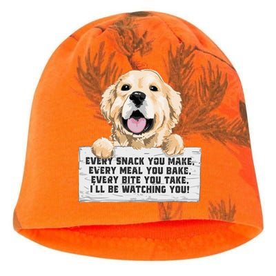 Every Bite You Take I'll Be Watching You Golden Retriever Kati - Camo Knit Beanie