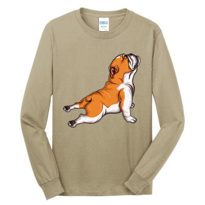 English Bulldog Yoga Dog Lover Namaste Funny Womens Gift Tall Long Sleeve T-Shirt