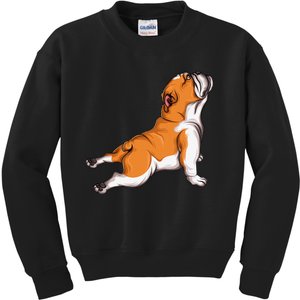 English Bulldog Yoga Dog Lover Namaste Funny Kids Sweatshirt