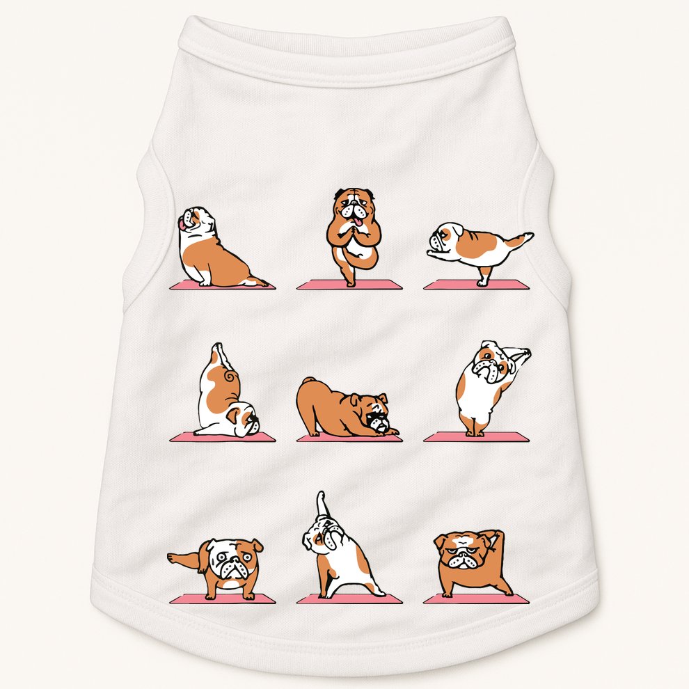English Bulldog Yoga Puppy Yoga Poses And Meditation Doggie Tank