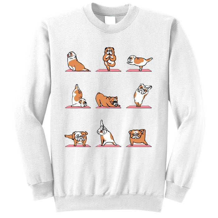 English Bulldog Yoga Puppy Yoga Poses And Meditation Sweatshirt