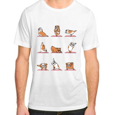 English Bulldog Yoga Puppy Yoga Poses And Meditation Adult ChromaSoft Performance T-Shirt