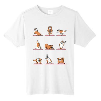 English Bulldog Yoga Puppy Yoga Poses And Meditation Tall Fusion ChromaSoft Performance T-Shirt