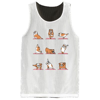 English Bulldog Yoga Puppy Yoga Poses And Meditation Mesh Reversible Basketball Jersey Tank