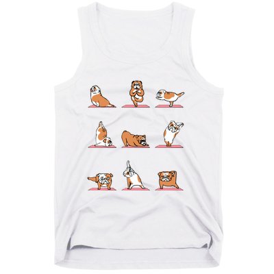 English Bulldog Yoga Puppy Yoga Poses And Meditation Tank Top