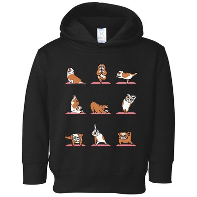 English Bulldog Yoga Puppy Yoga Poses And Meditation Toddler Hoodie