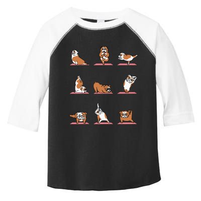 English Bulldog Yoga Puppy Yoga Poses And Meditation Toddler Fine Jersey T-Shirt