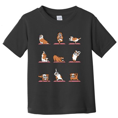 English Bulldog Yoga Puppy Yoga Poses And Meditation Toddler T-Shirt