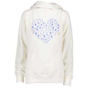 Esophageal Cancer Awareness Heart Periwinkle Ribbon Gift Womens Funnel Neck Pullover Hood