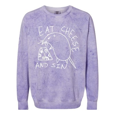 Eat Cheese And Sin The Best Street Art I’ve Ever Seen Colorblast Crewneck Sweatshirt