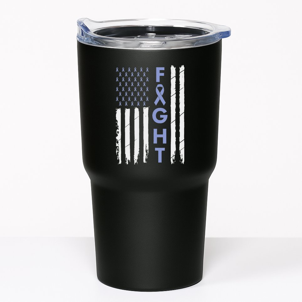Esophageal Cancer Awareness Purple Periwinkle Ribbon Tumbler