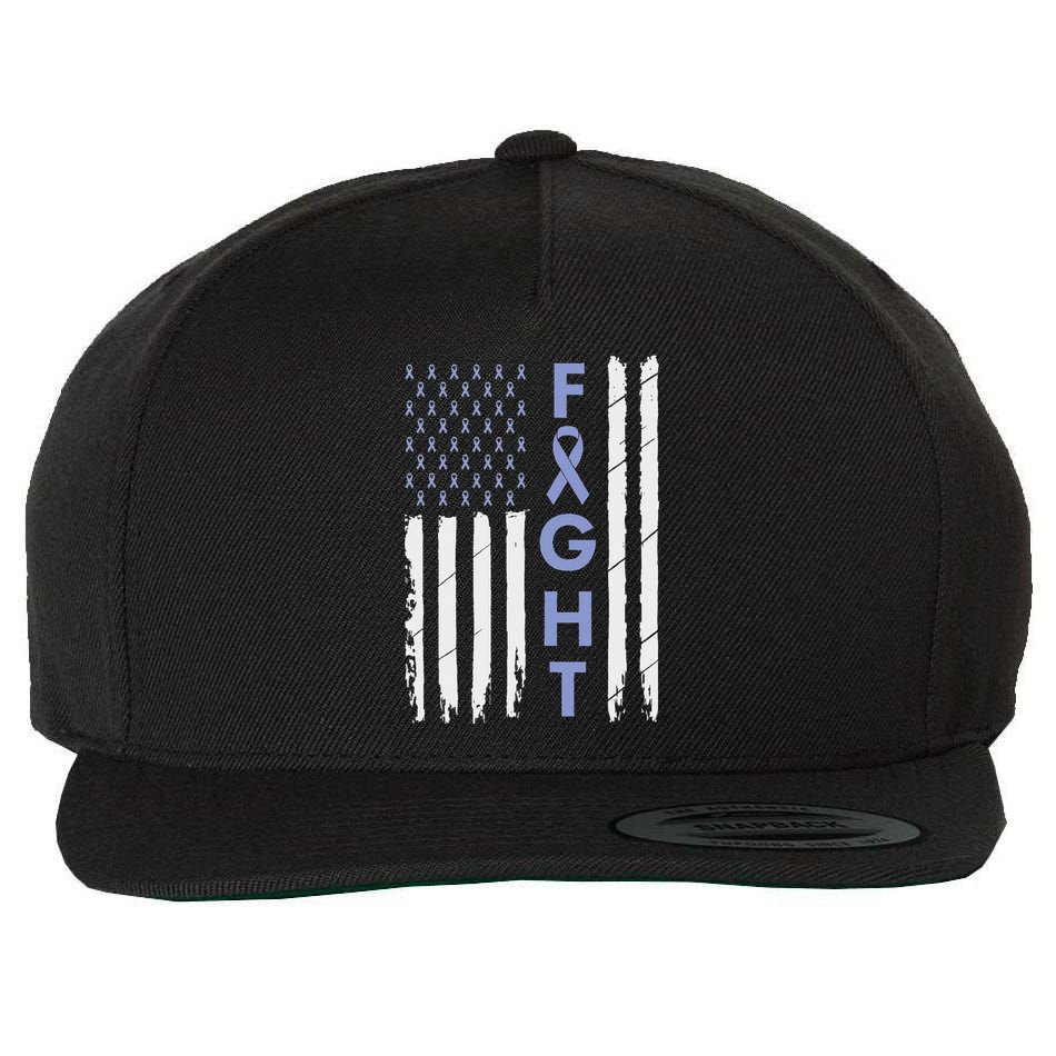 Esophageal Cancer Awareness Purple Periwinkle Ribbon Wool Snapback Cap