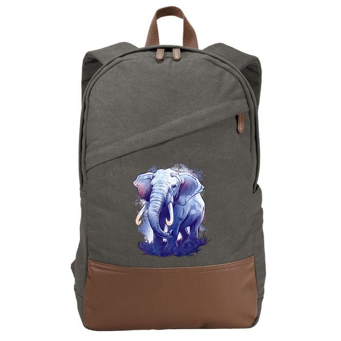 Elephant Colorful Art Cotton Canvas Backpack