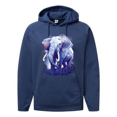 Elephant Colorful Art Performance Fleece Hoodie