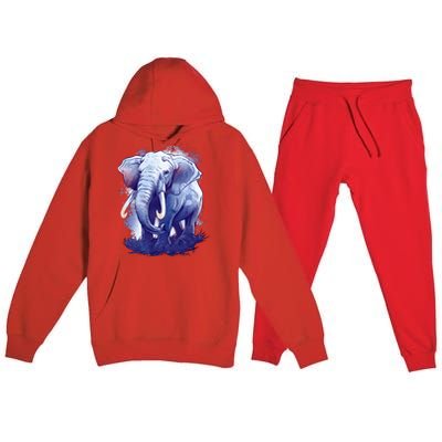 Elephant Colorful Art Premium Hooded Sweatsuit Set