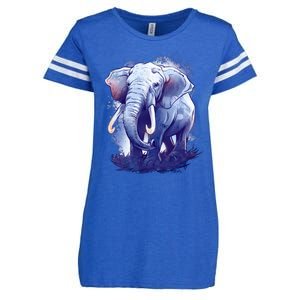 Elephant Colorful Art Enza Ladies Jersey Football T-Shirt