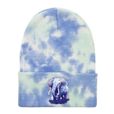 Elephant Colorful Art Tie Dye 12in Knit Beanie