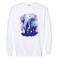 Elephant Colorful Art Garment-Dyed Sweatshirt