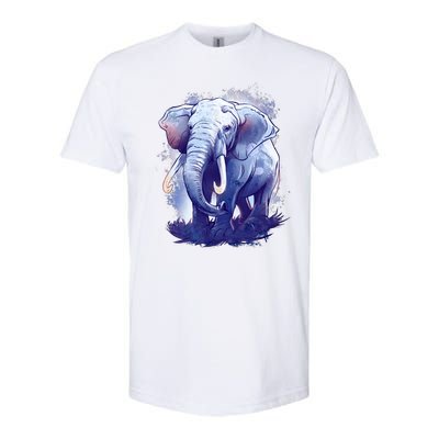 Elephant Colorful Art Softstyle CVC T-Shirt