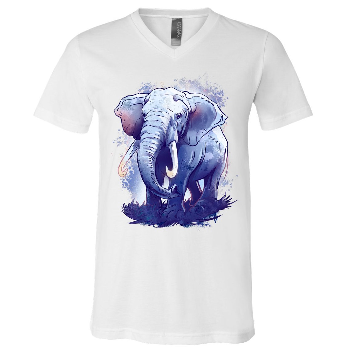 Elephant Colorful Art V-Neck T-Shirt