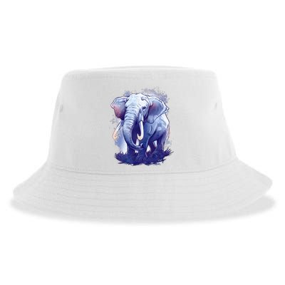 Elephant Colorful Art Sustainable Bucket Hat