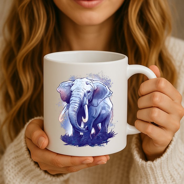 Elephant Colorful Art Mug