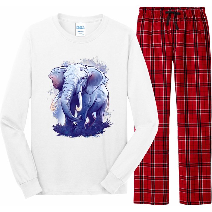 Elephant Colorful Art Long Sleeve Pajama Set