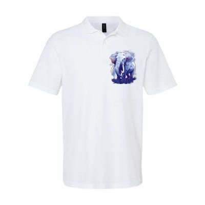 Elephant Colorful Art Softstyle Adult Sport Polo